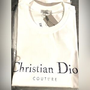 NWT Christian Dior Couture TShirt White / Distressed Lettering
